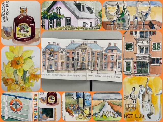 Collage urban sketching